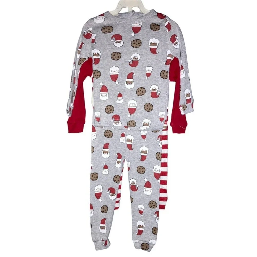Chick Pea Santa Loves Cookies Christmas Pajamas (2 Sets, 4 piece) Size 24 Months